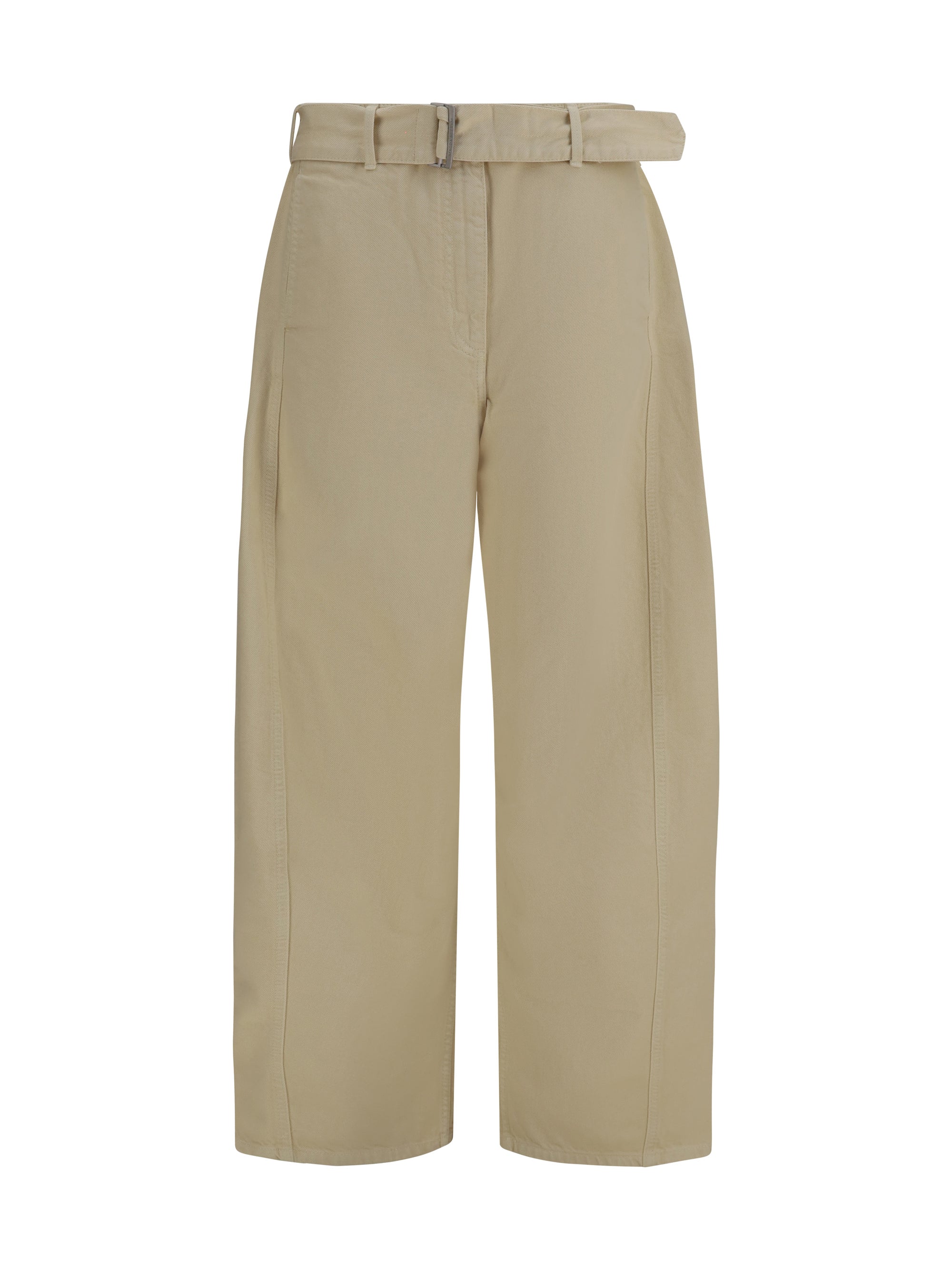 wide-leg denim pants with belt