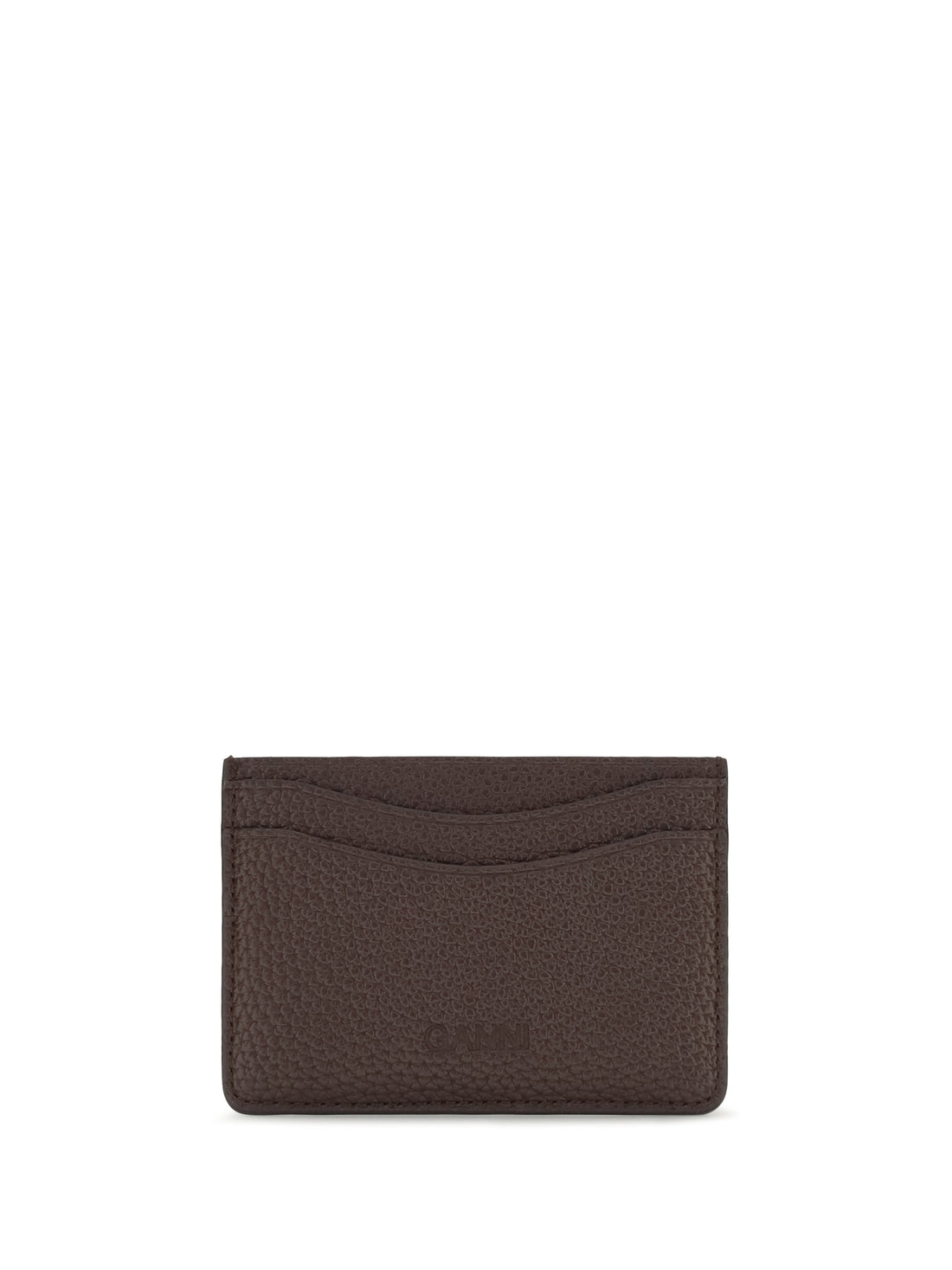 GANNI OS textured faux leather card holder