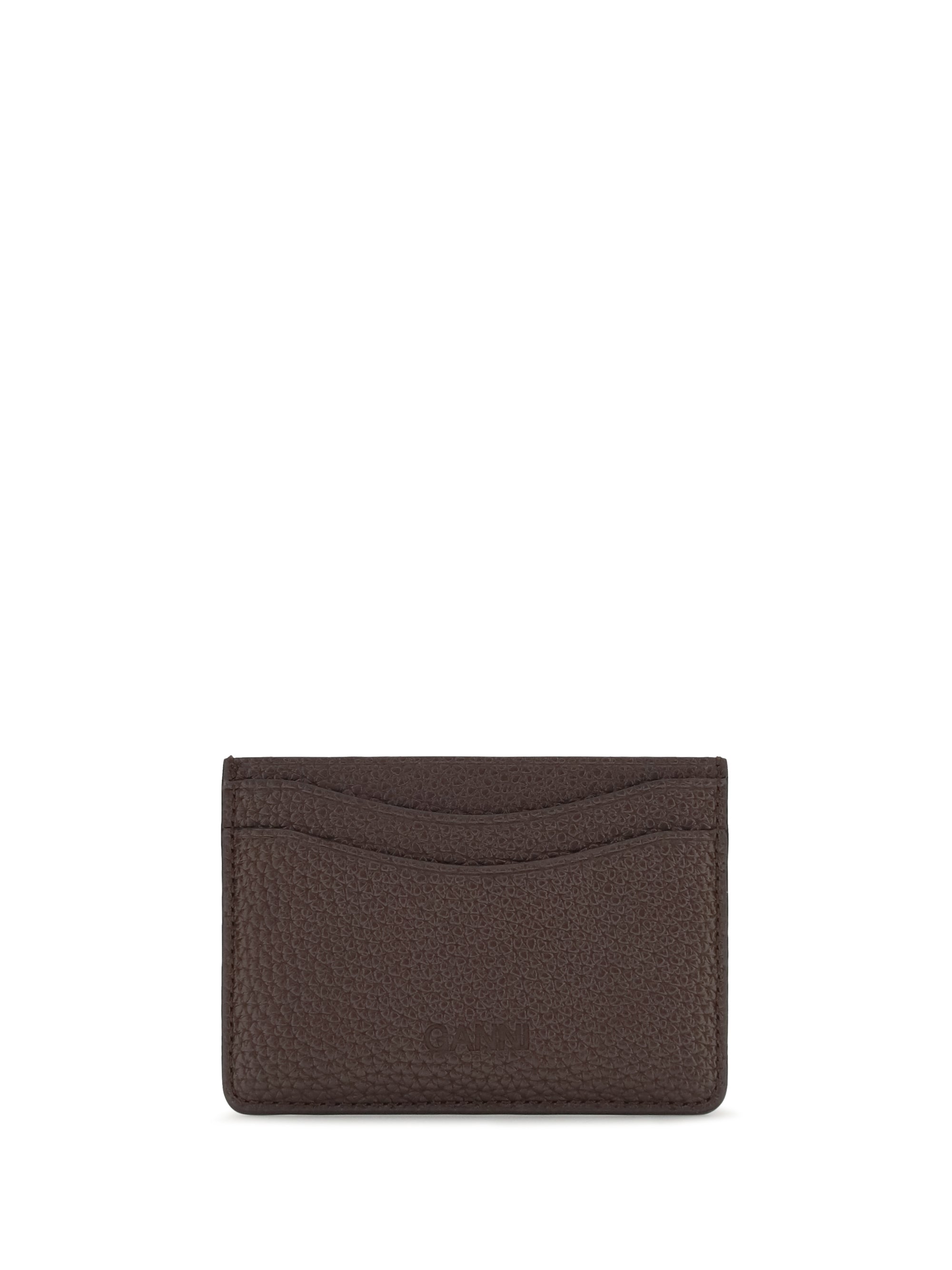 ganni card holder grained