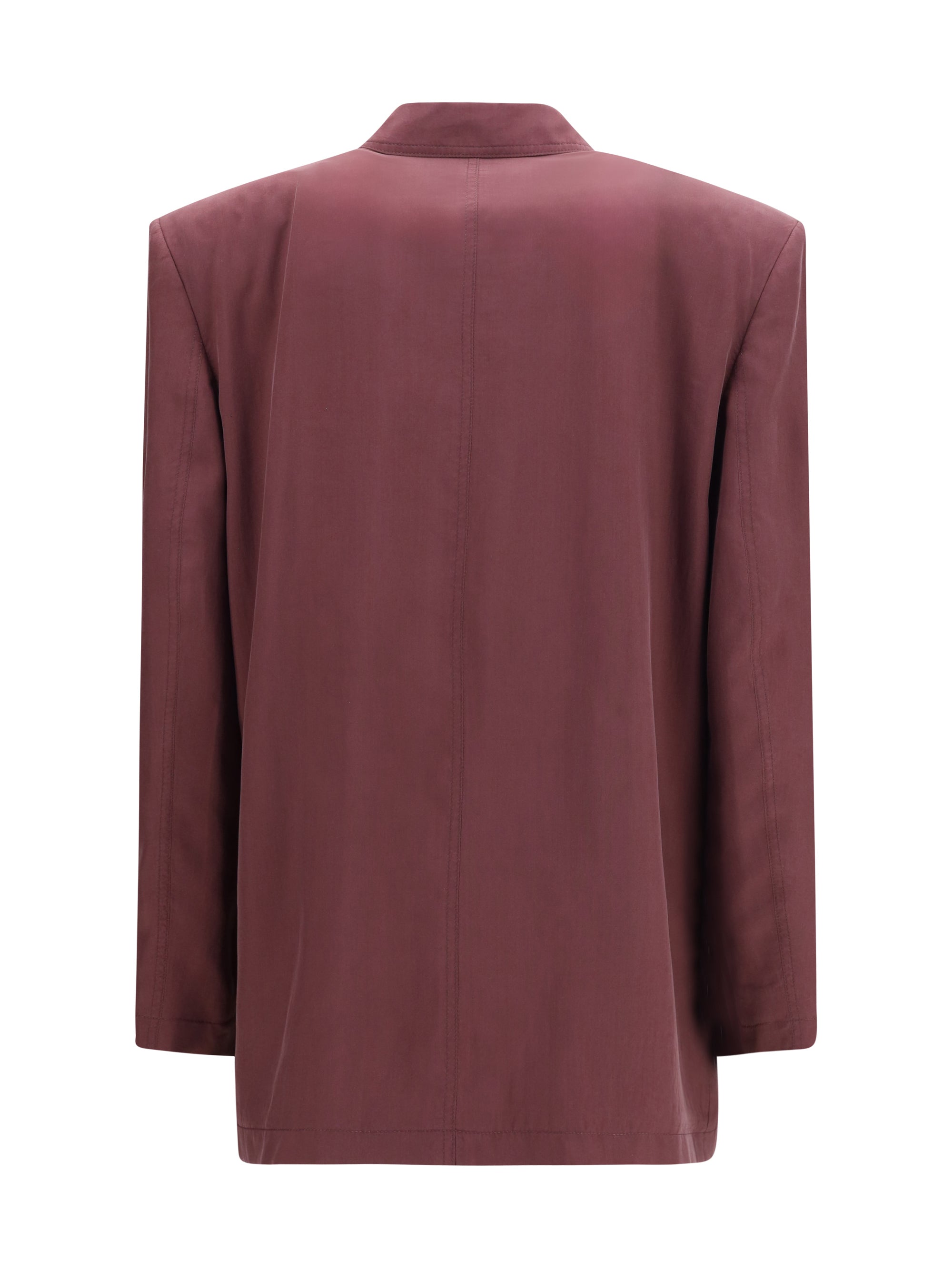 double-breasted fluid silk blazer