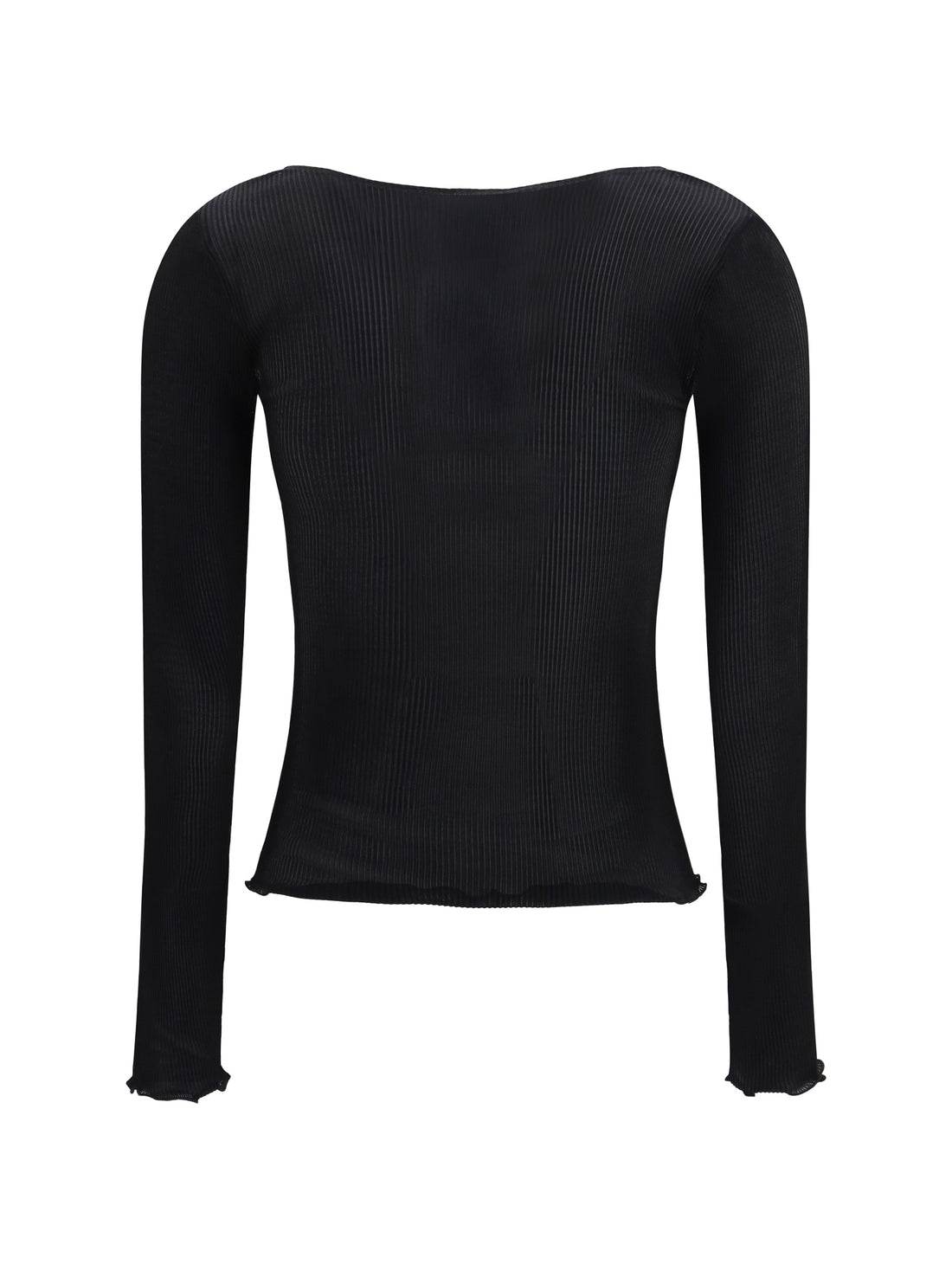SAINT LAURENT S cassandre v neck ribbed silk top