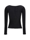 cassandre v neck ribbed silk top