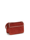 rockstud mini suede shoulder bag