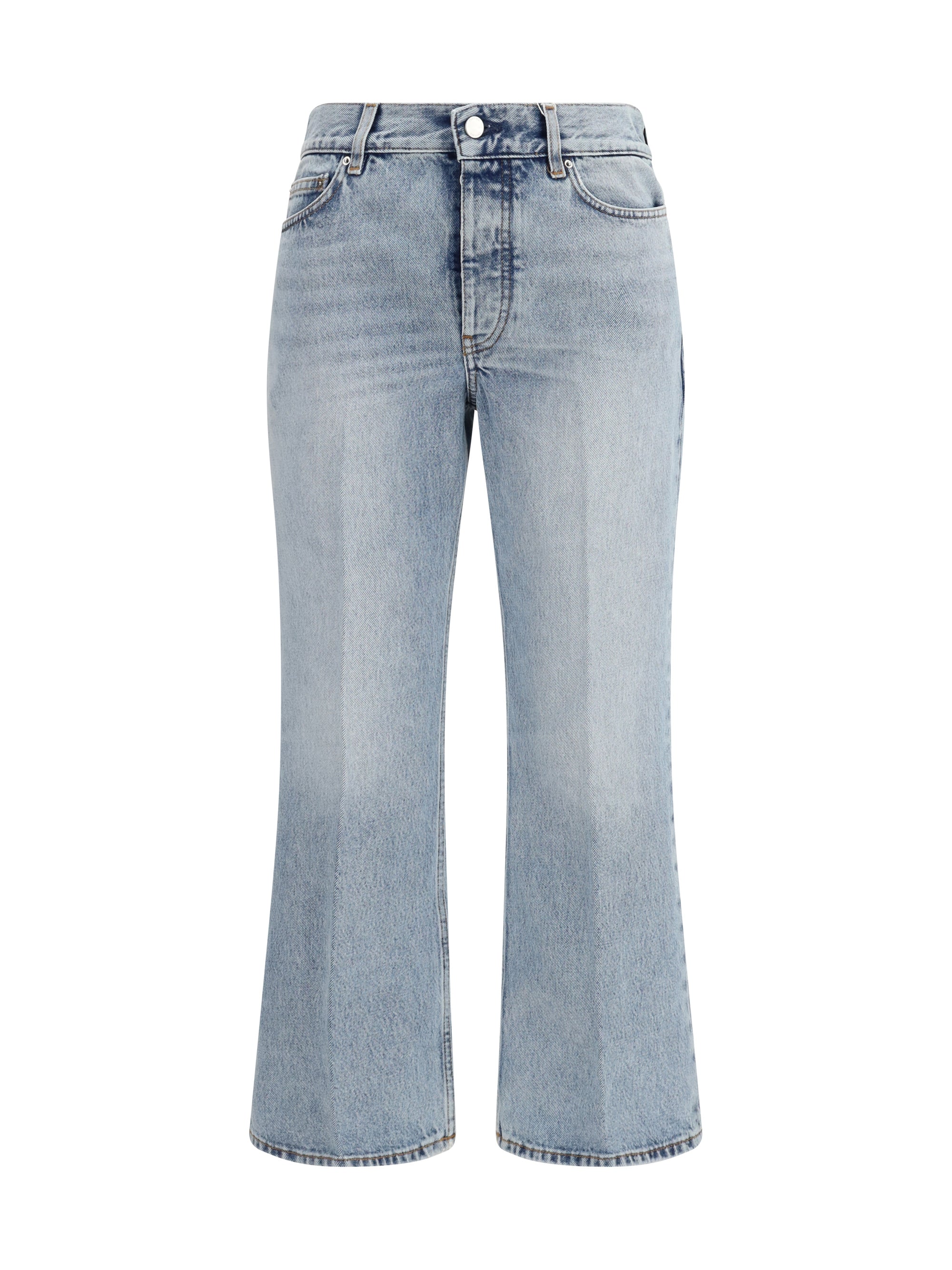 cotton flared-hem jeans