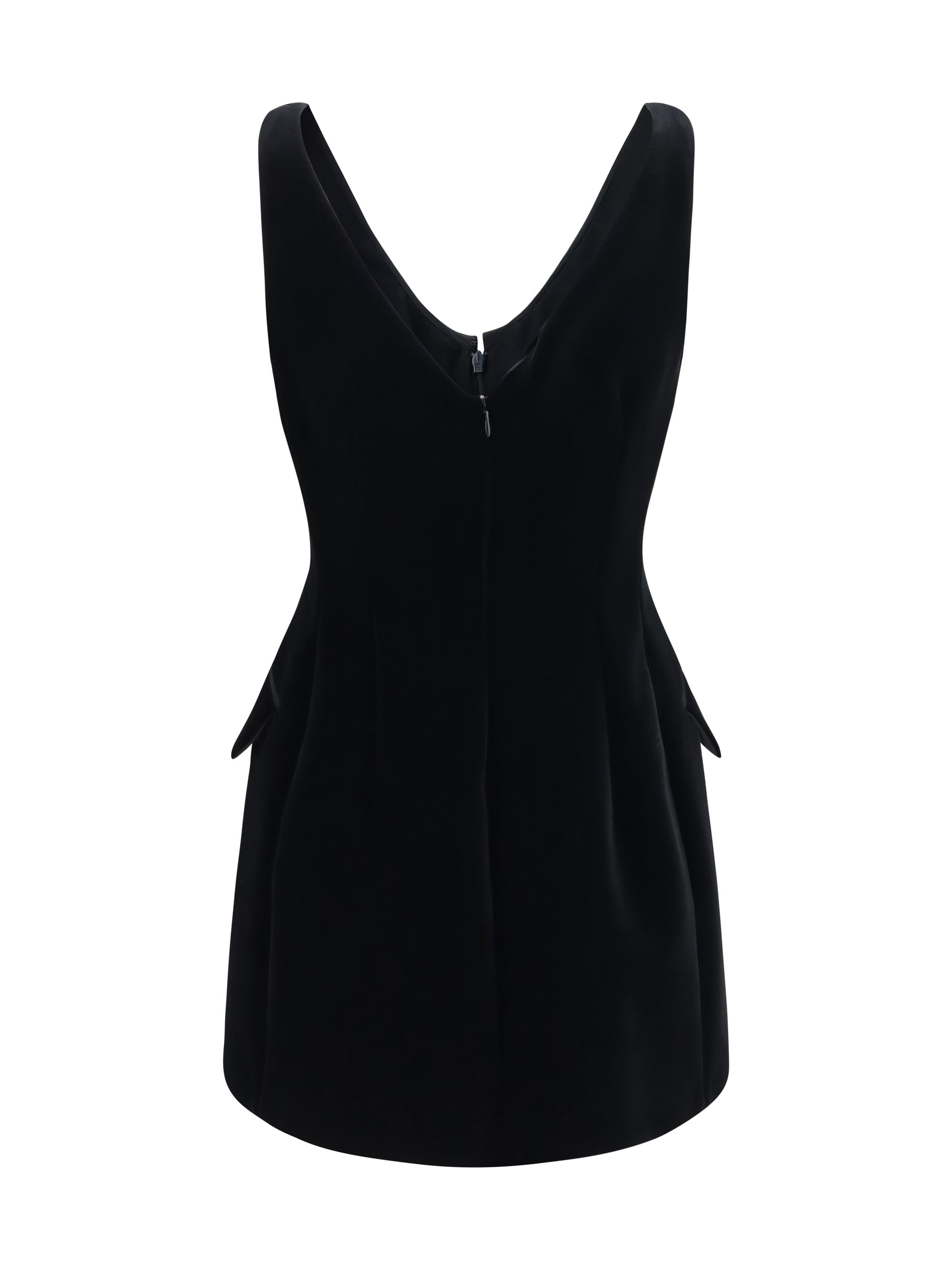 tefrite structured v-neck dress