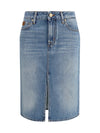 denim midi skirt