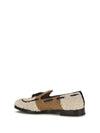 two-tone bouclé-effect loafers
