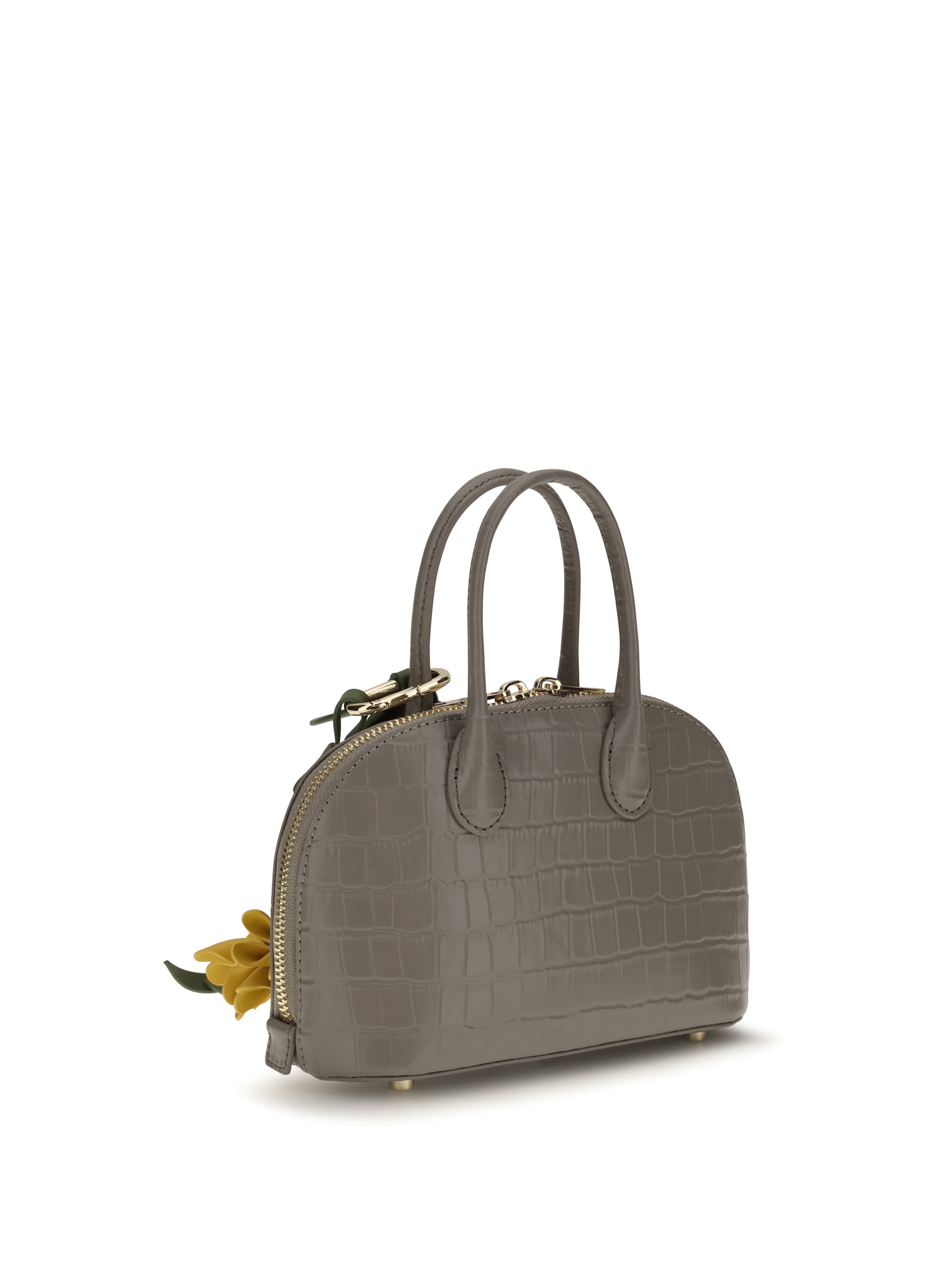 toast crocodile-effect leather handbag