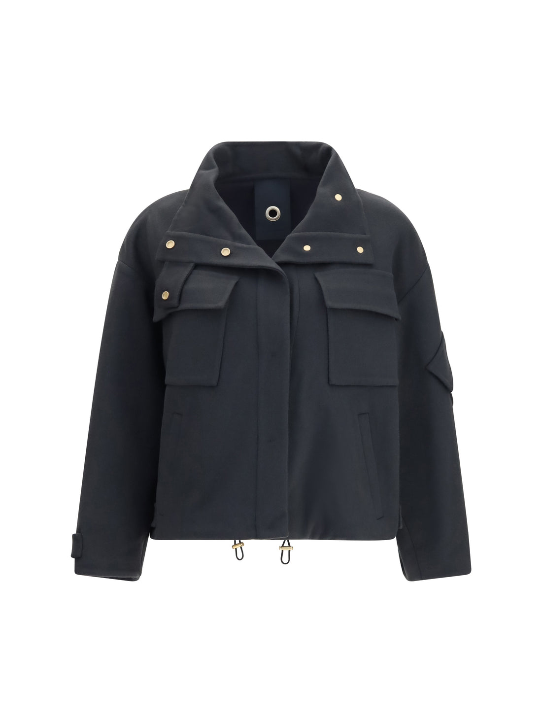 GIORGIO ARMANI 44 coat caban in double cashmere blouson with high collar