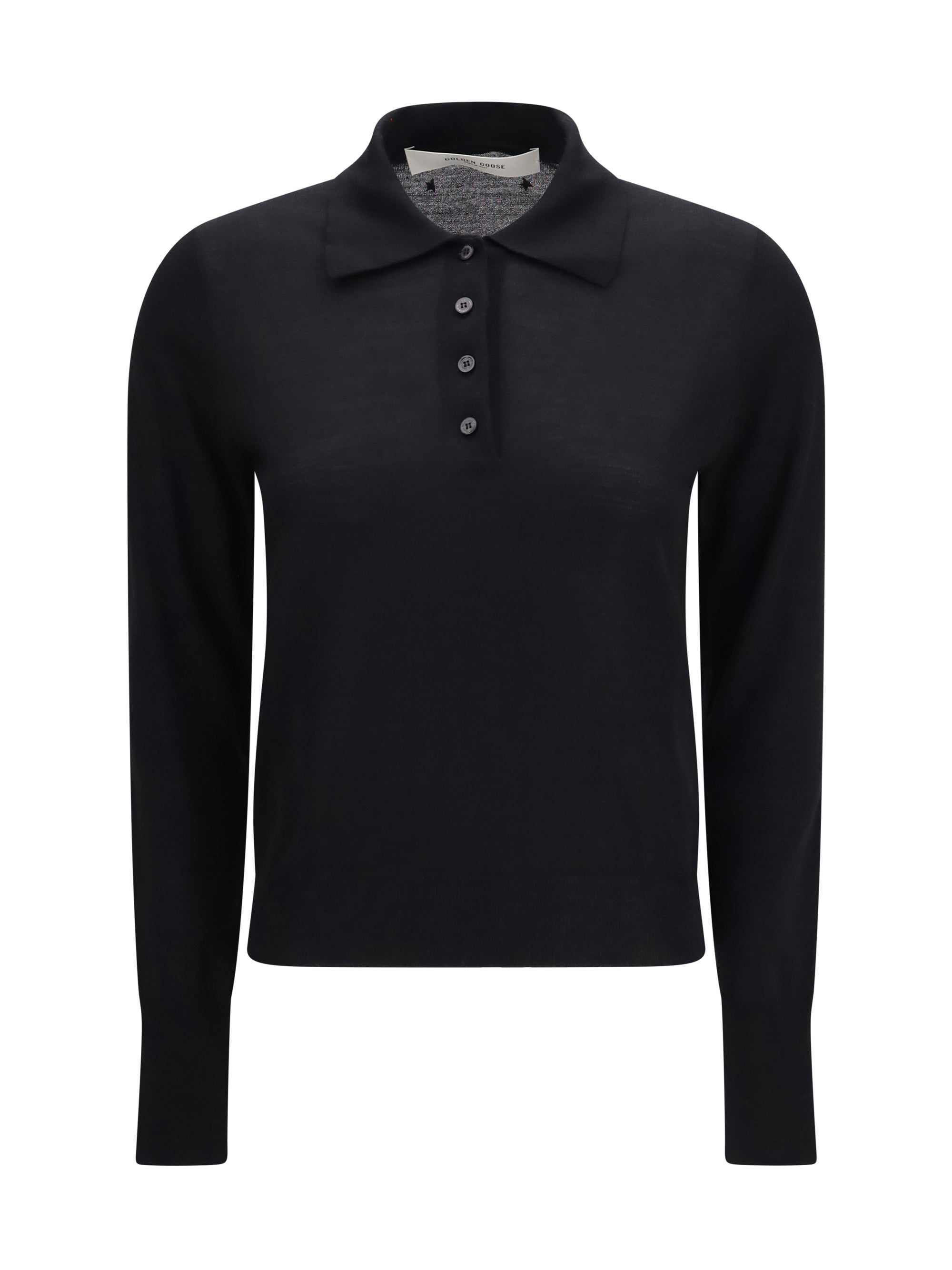 long sleeve merino wool polo