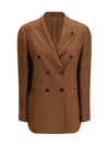 double-breasted linen blazer