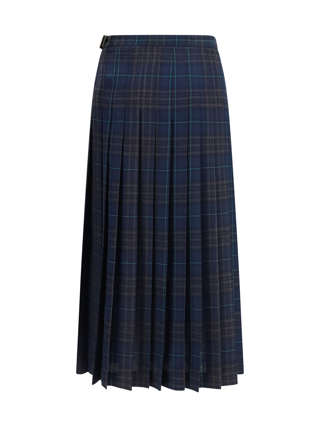 BURBERRY 6 pleated check wool-blend skirt