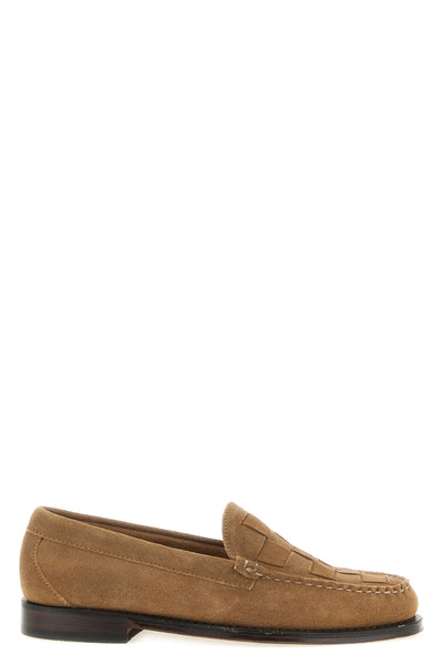 weejuns venetian weave woven suede loafers