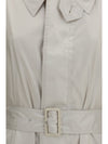 belted cotton twill trench coat