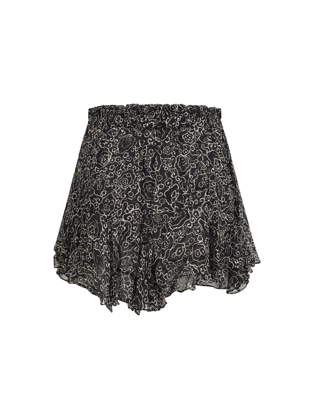 MARANT ETOILE 36 floral ruffled shorts in viscose 