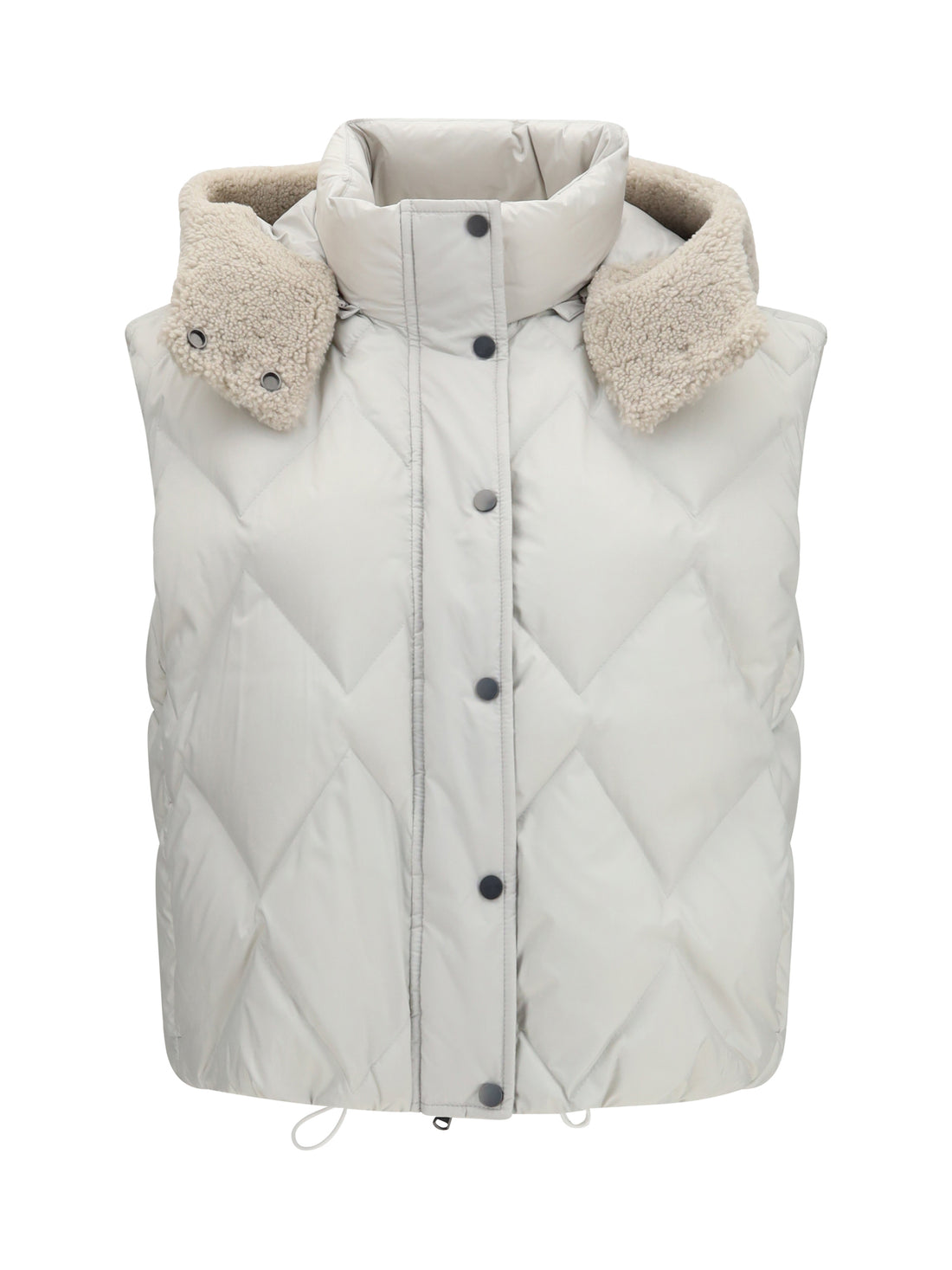 BRUNELLO CUCINELLI 38 padded vest with shearling hood