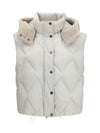 padded vest with shearling hood