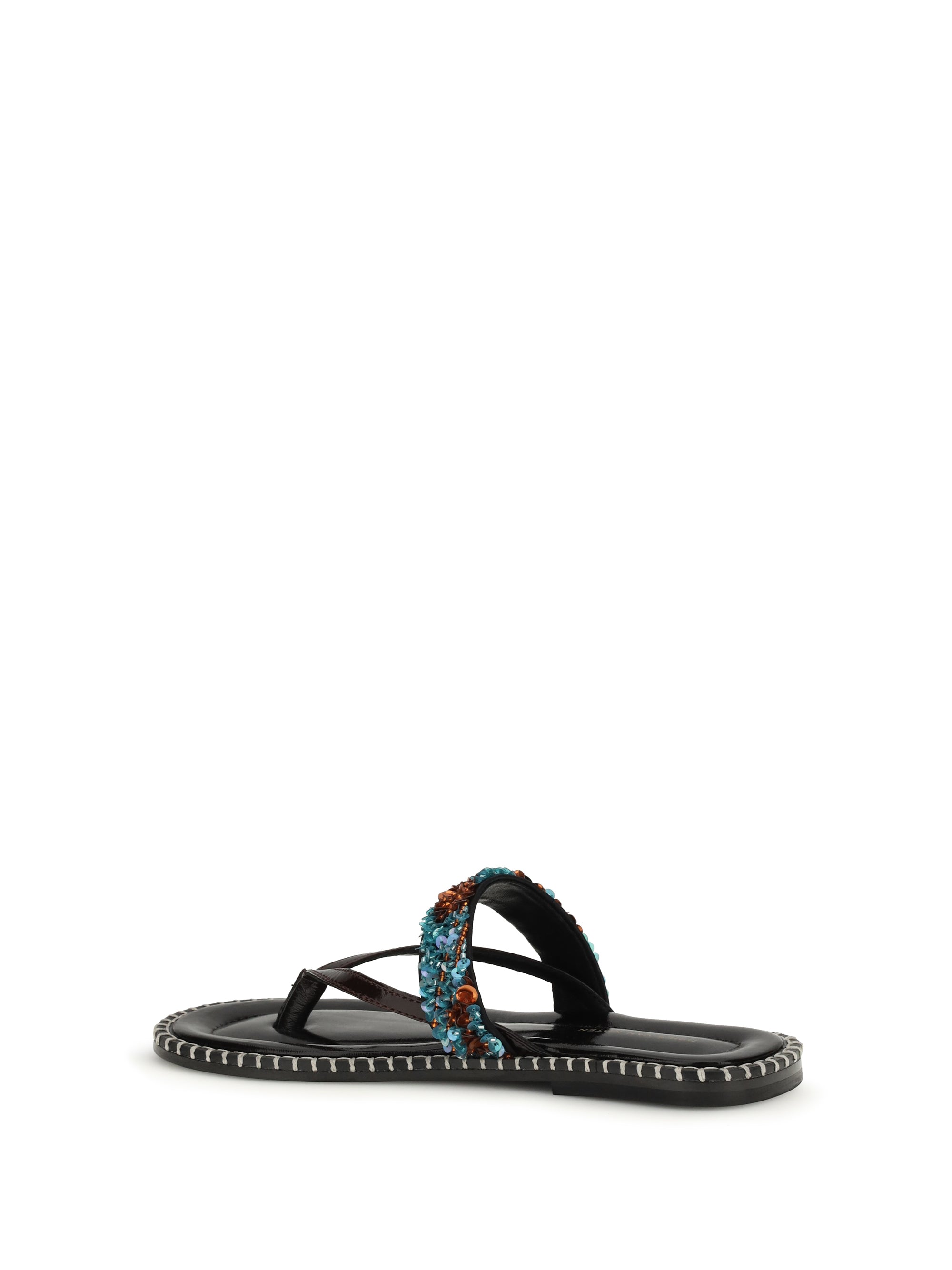 DRIES VAN NOTEN 36 slip-on leather sandals with sequins