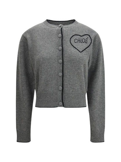 CHLOÉ M fitted logo cardigan 