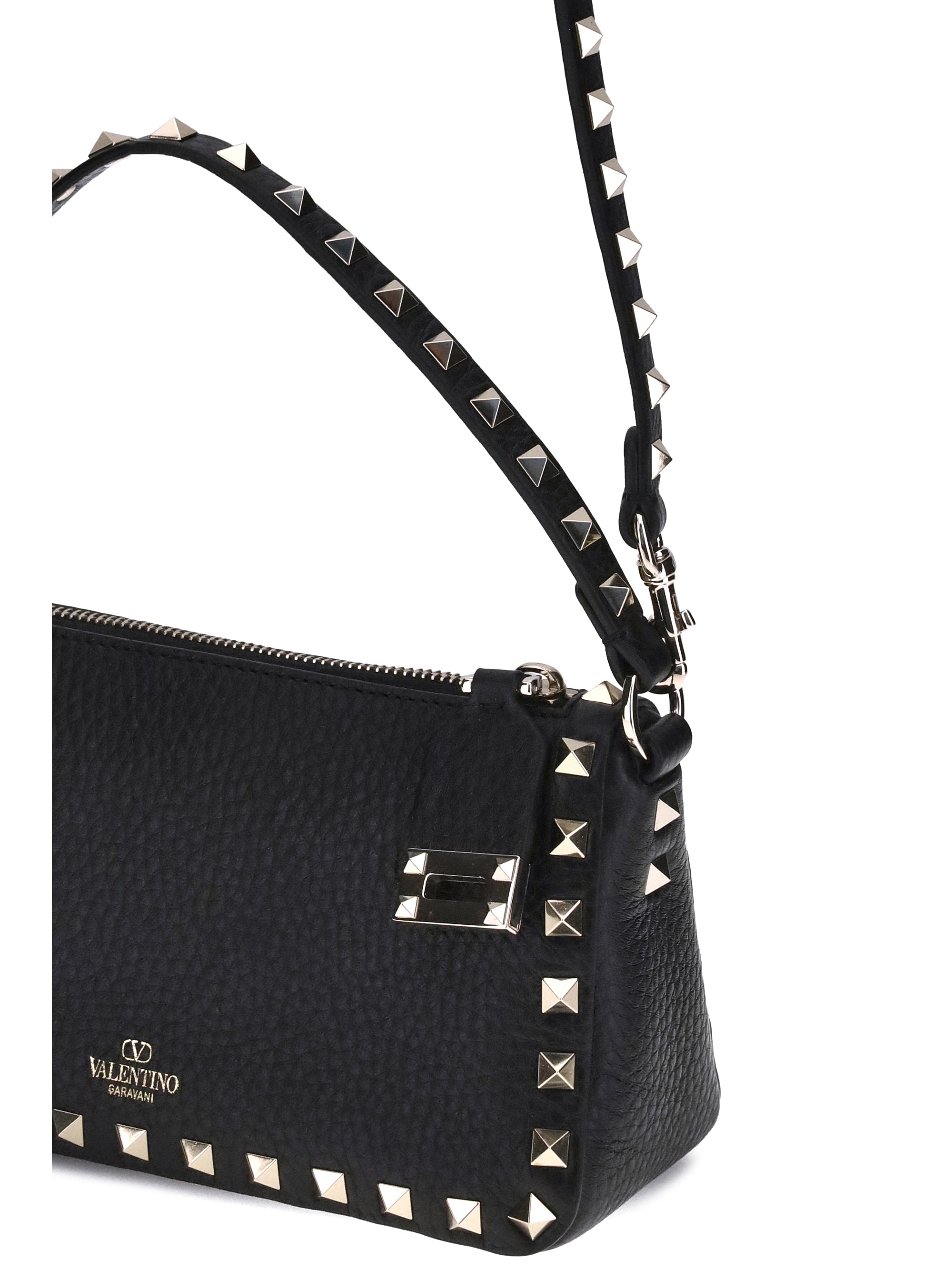 rockstud leather shoulder bag