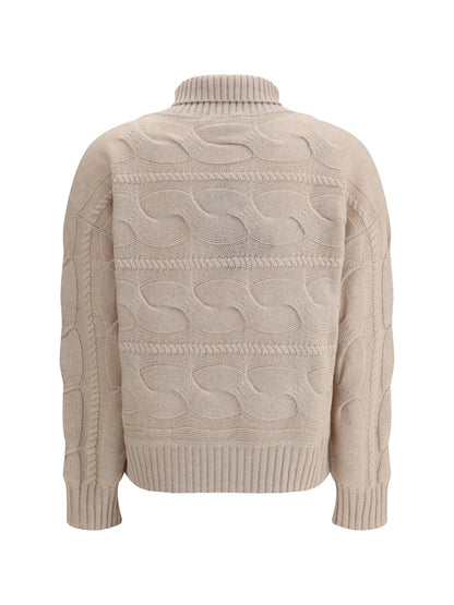 MAX MARA STUDIO L cable-knitted wool and cashmere sweater