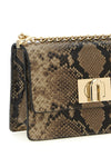 furla 1927 mini crossbody bag in python-printed leather