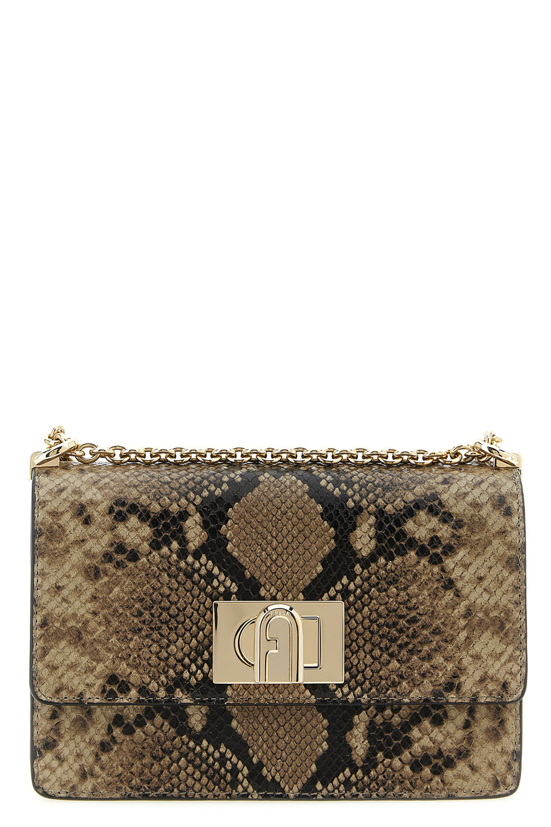 FURLA OS furla 1927 mini crossbody bag in python-printed leather