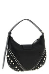 small bar hobo shoulder bag in biker leather