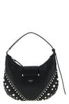 small bar hobo shoulder bag in biker leather