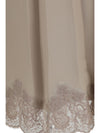silk blend midi skirt with lace hem