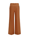 high-waisted flared cotton pants