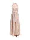 belted pleated dress