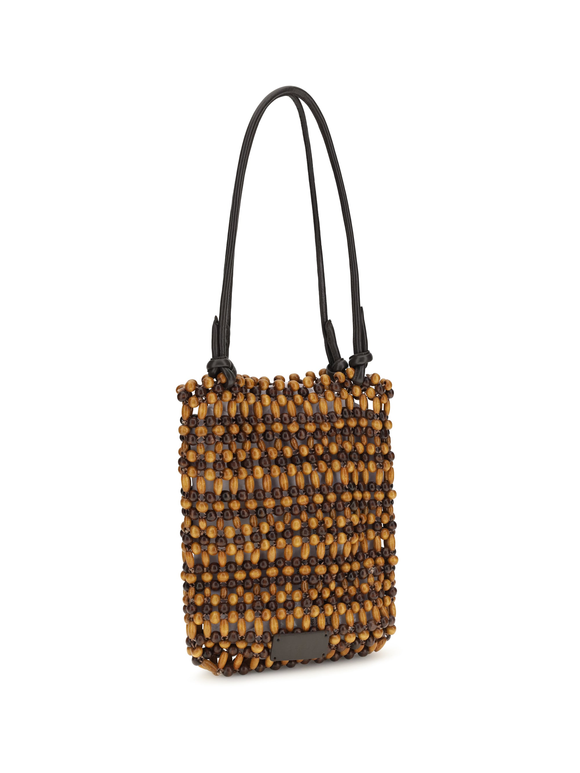 baja mini tote multi wood beads