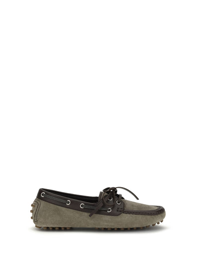 lace-up suede loafers