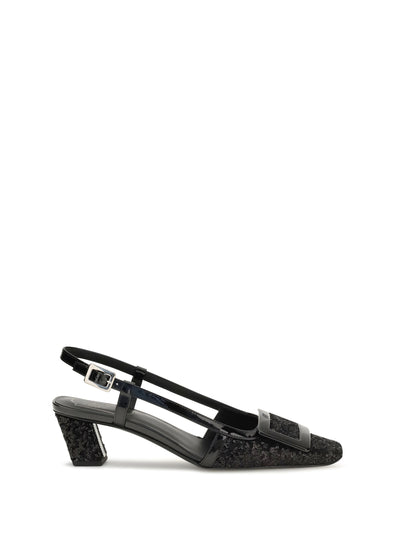 belle vivier shiny-effect slingback pumps