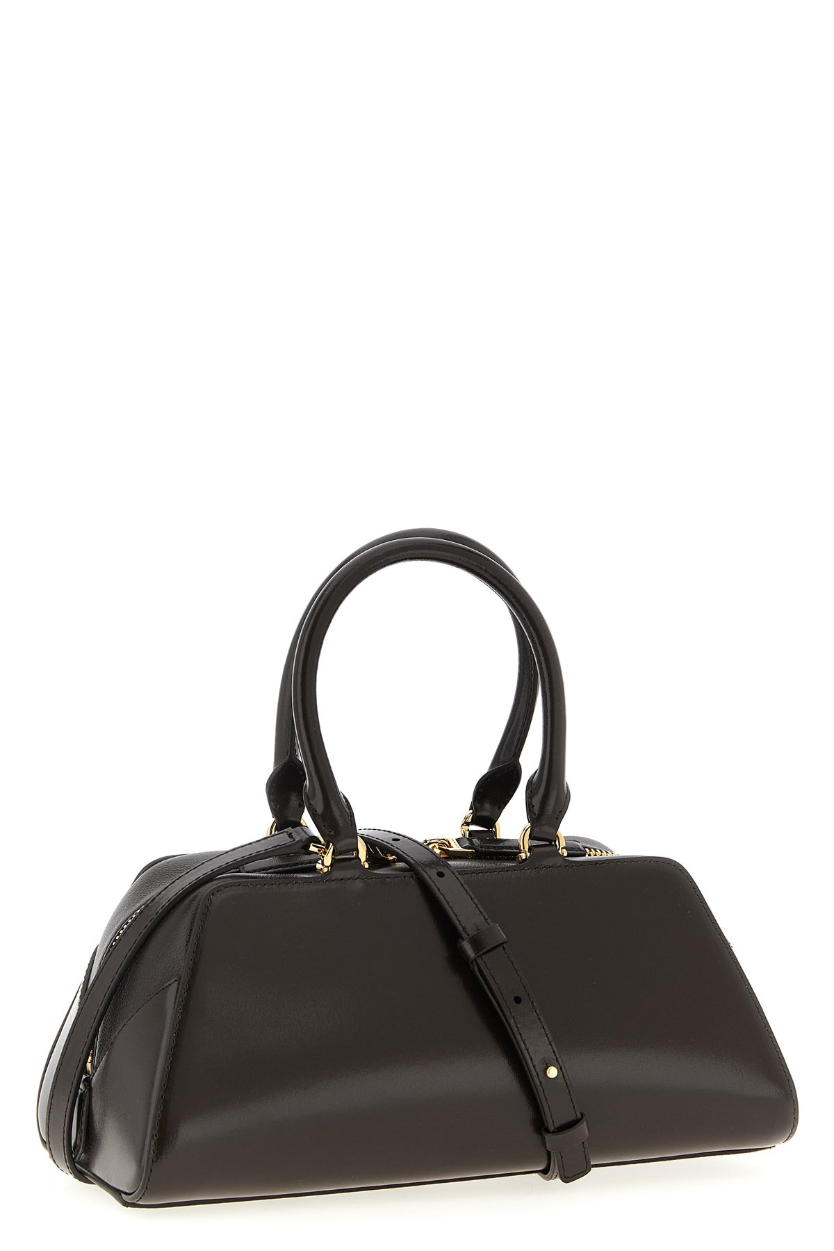 small antigona east-west box leather and shiny antigona cube handbag in long