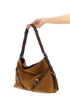 medium suede shoulder bag