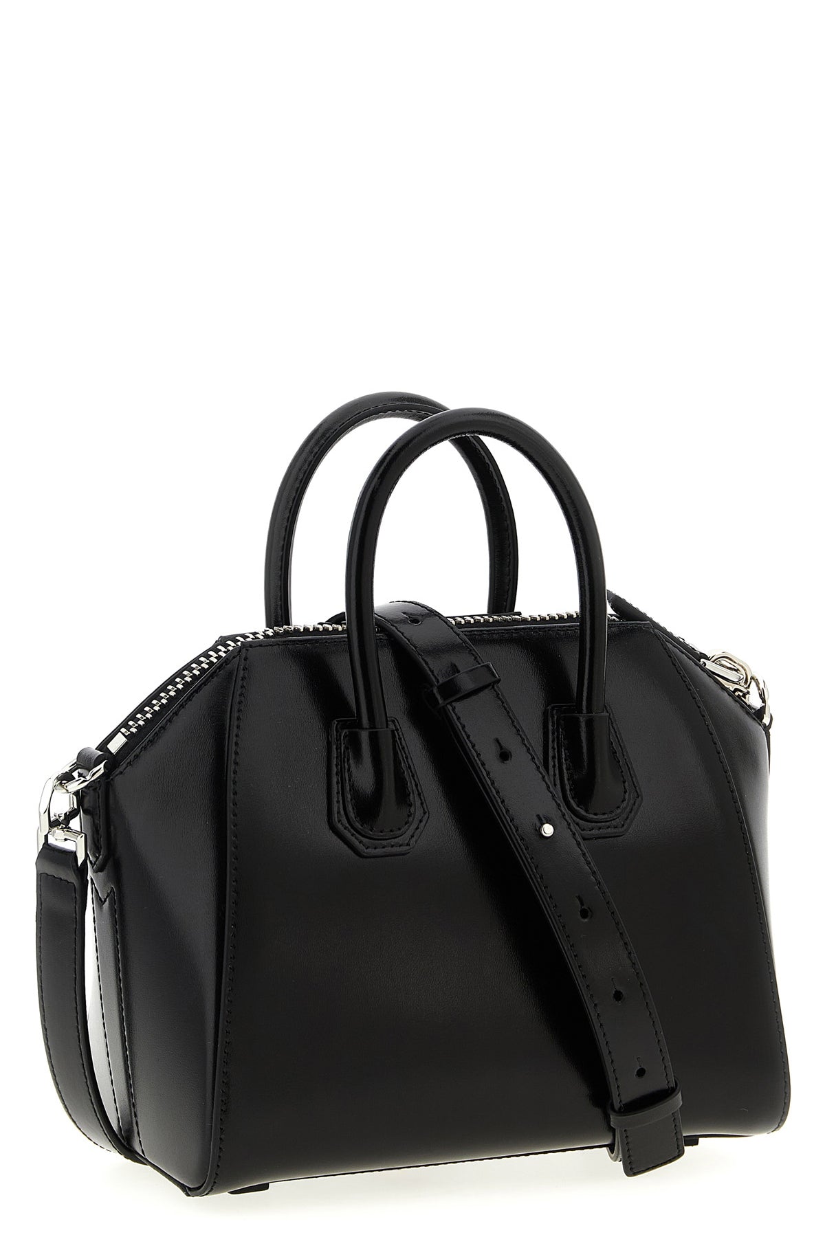 solid color antigona mini handbag in box leather