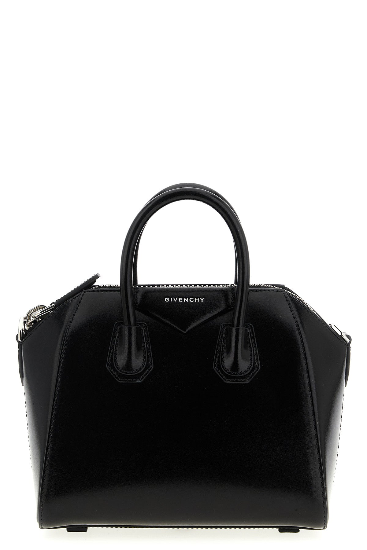 solid color antigona mini handbag in box leather