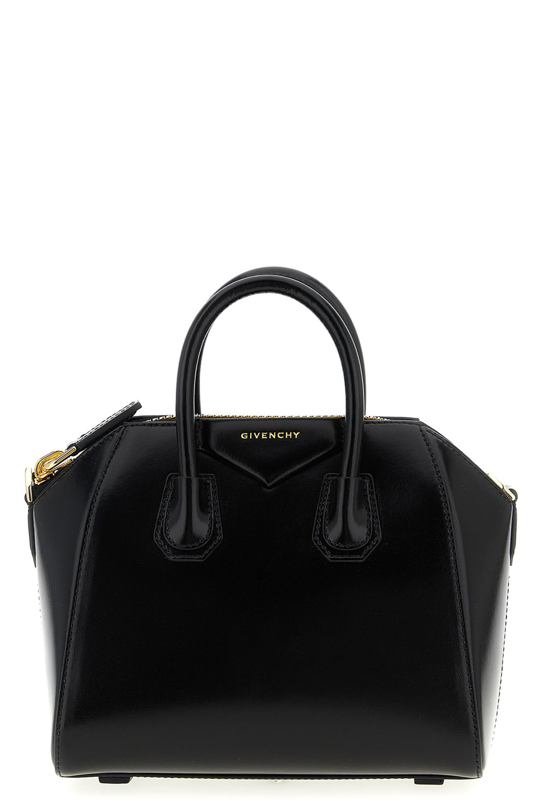 GIVENCHY OS solid color antigona mini handbag in box leather