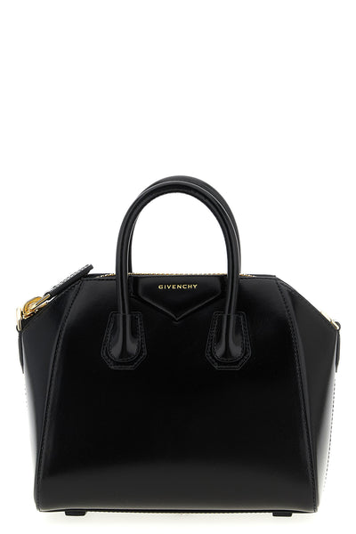 solid color antigona mini handbag in box leather