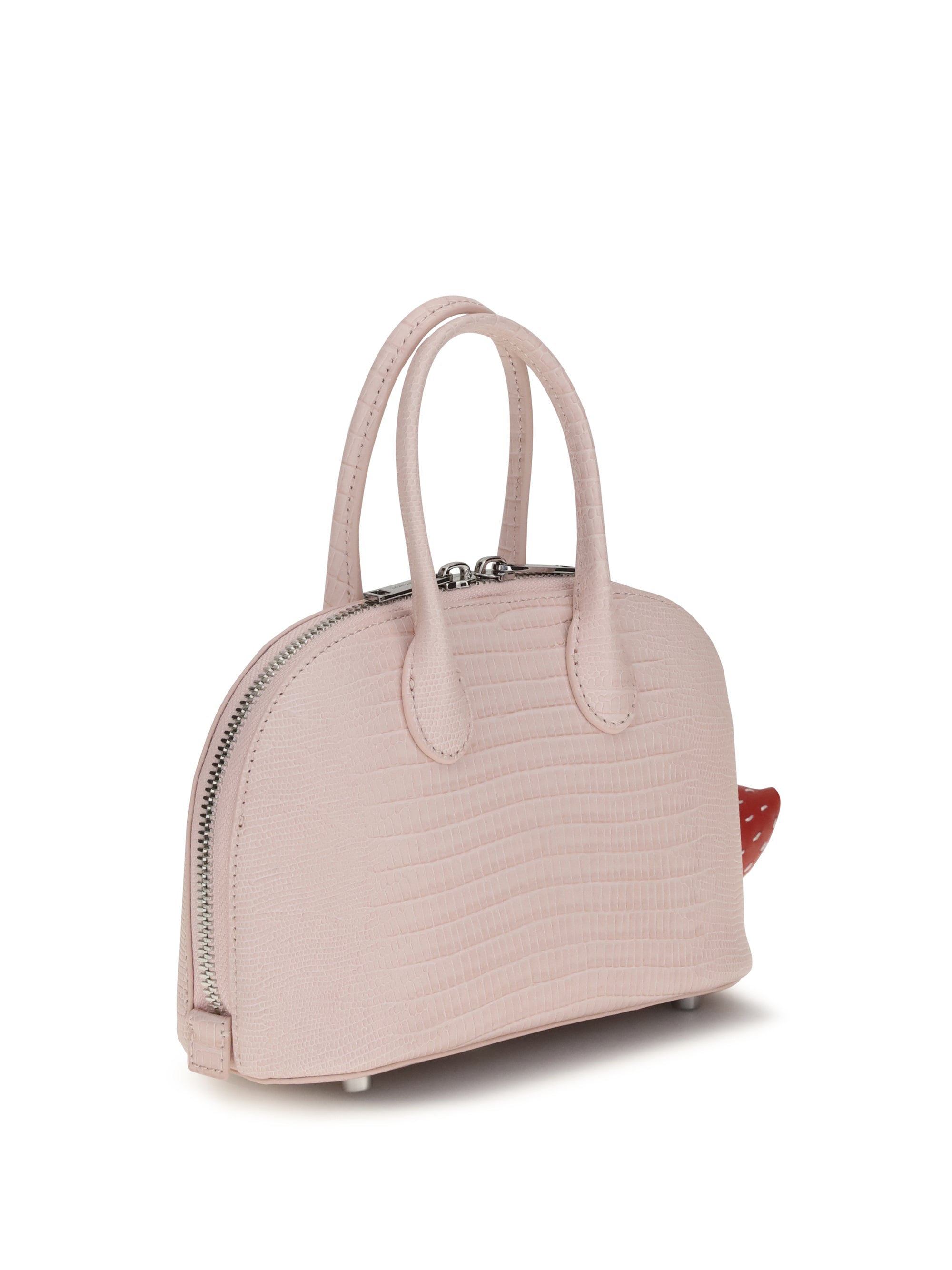 embossed leather handbag
