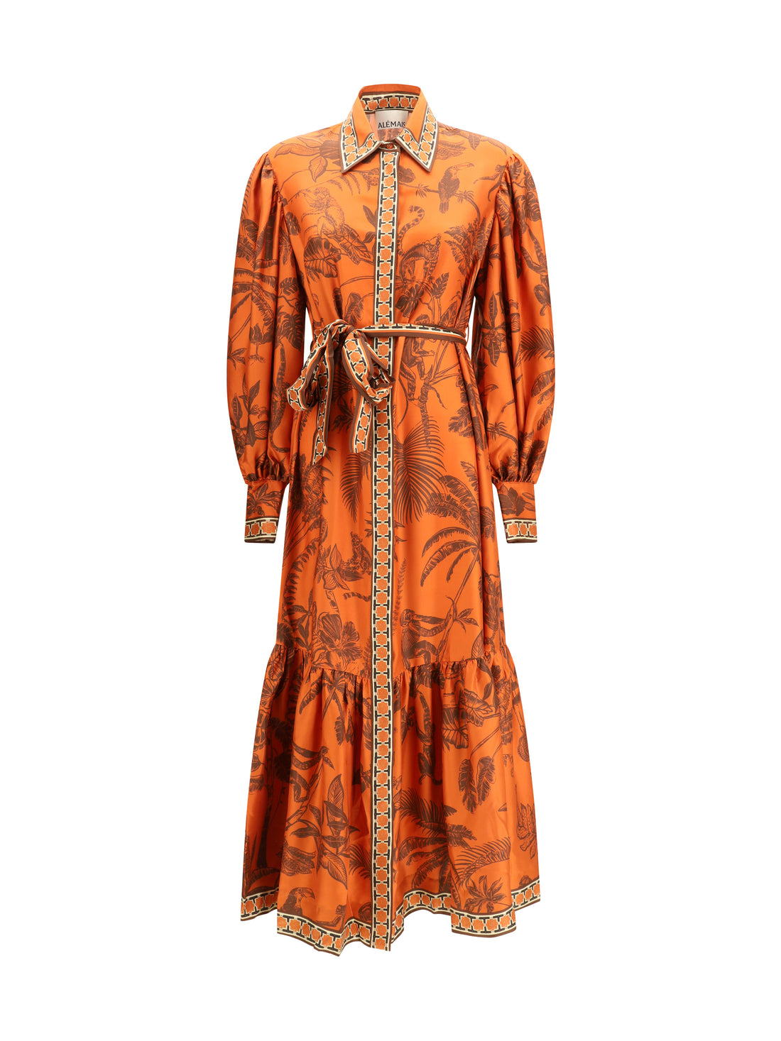 ALEMAIS 8 monkey dance silk shirtdress