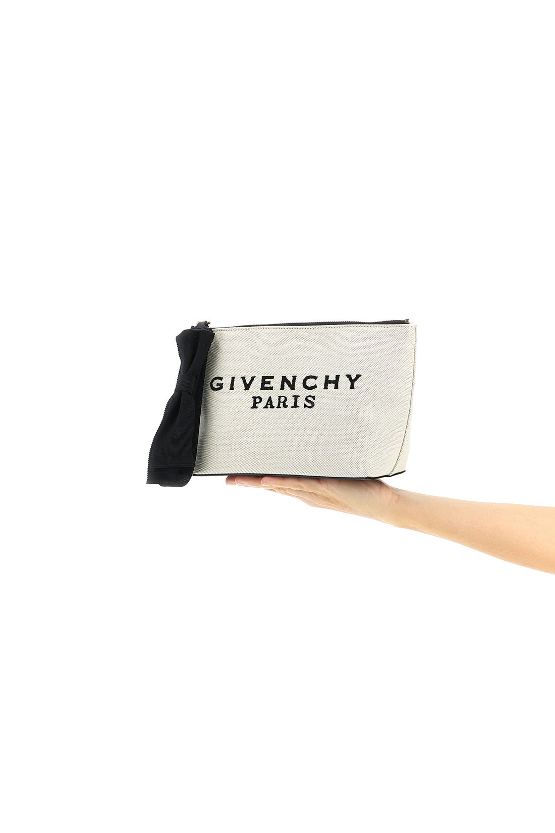 GIVENCHY OS small cotton canvas clutch bag