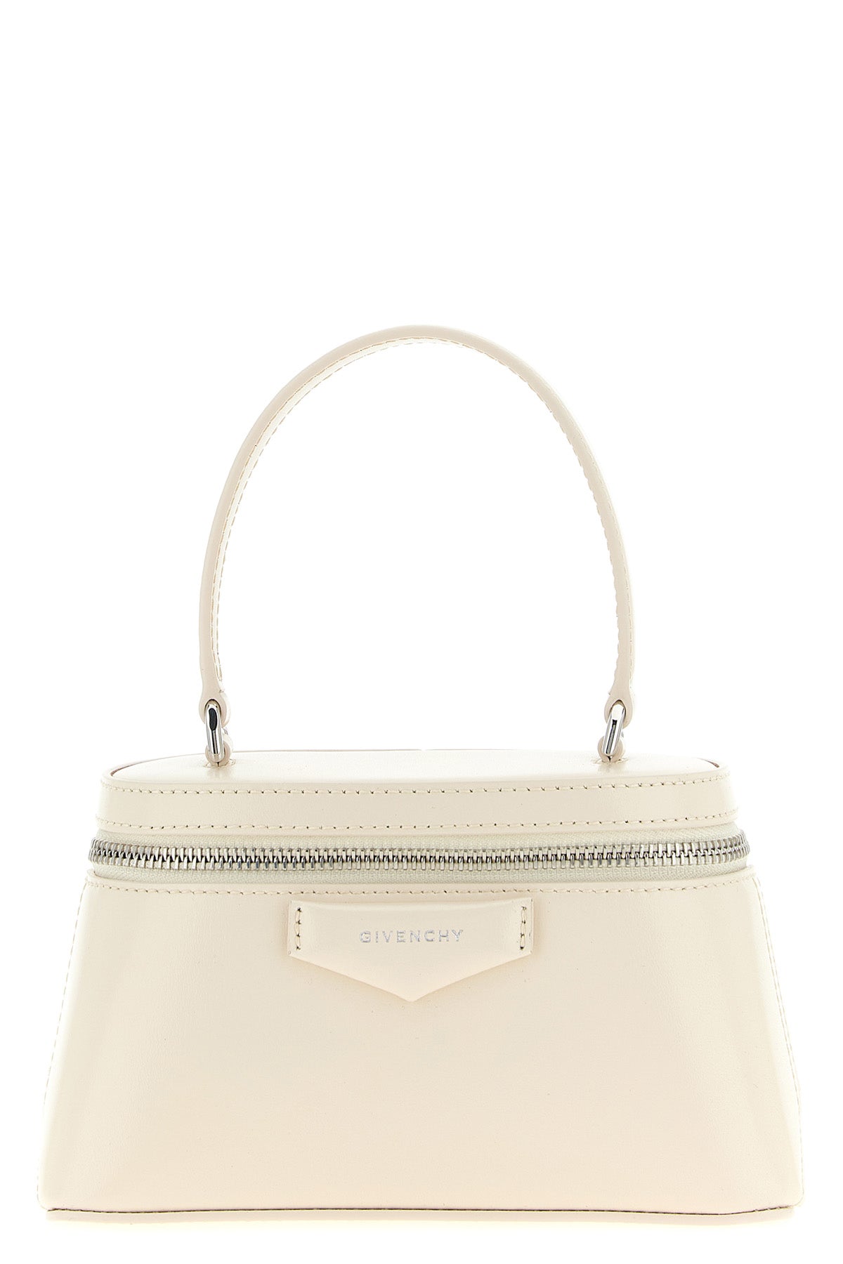 box-shaped leather handbag
