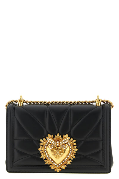 black skin sacred heart  chain shoulder strap matelassè
