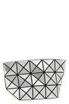 prism clutch bag in mesh texture and metallic-effect pvc