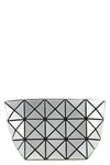 prism clutch bag in mesh texture and metallic-effect pvc