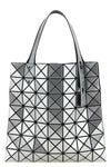 prism handbag in mesh and pvc fabric