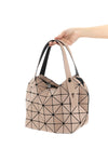 boston handbag in mesh fabric and matt effect pvc